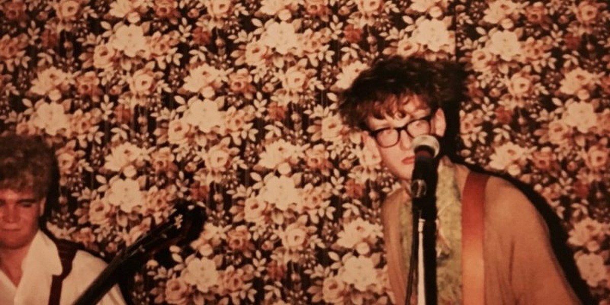 An archival photograph of Pulp performing at the Hallamshire in Sheffield in 1980
